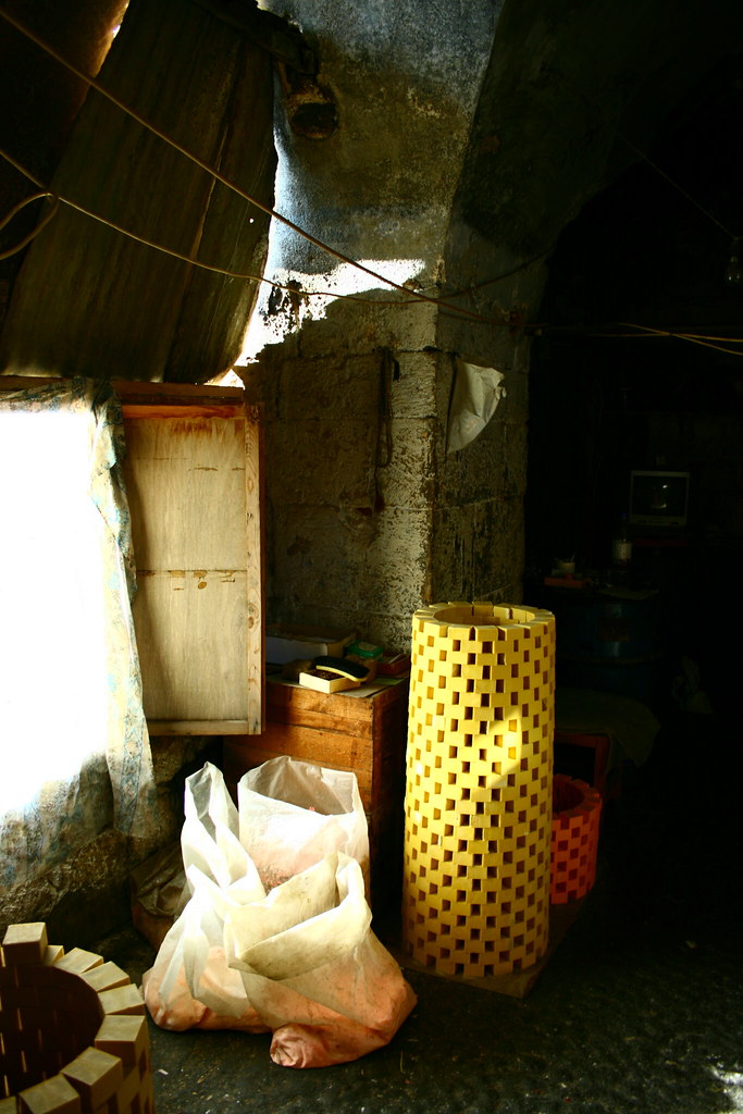 Soap stacks inside a historic soapworks.
