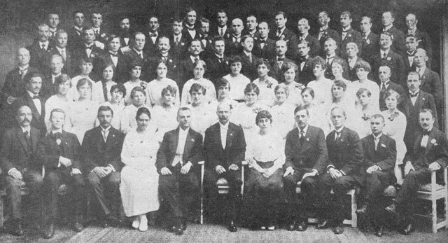 The Ukrainian Republic Capella, led by Oleksandr Koshyts, in Prague in April 1919, three years before its Carnegie Hall appearance.