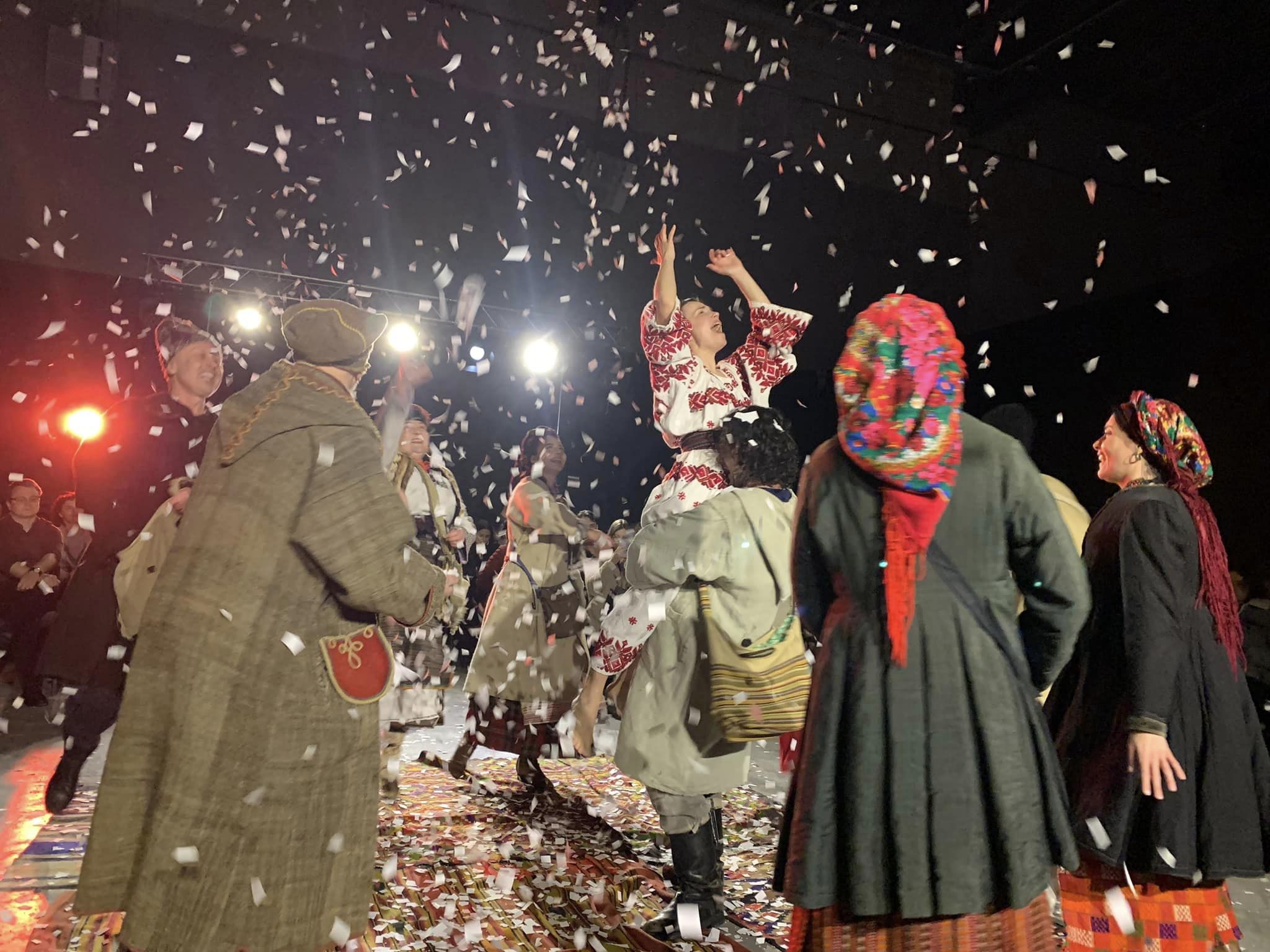 Lviv’s Les Kurbas Theatre performs The Forest Song as part of the Cosmogony project, April 2023.